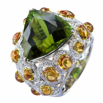 Gabriella Sapphire and Tourmaline Ring