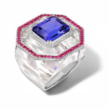 Karina Tanzanite, Diamond and Ruby Ring
