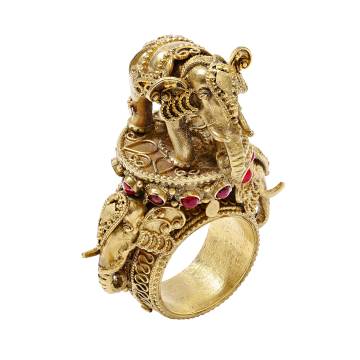 Fil Carved Gold Ring