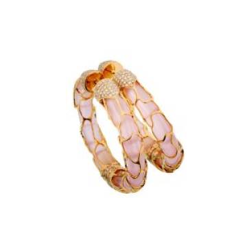 Blush Rose Pink Quartz and Gold Hoop Earrings
