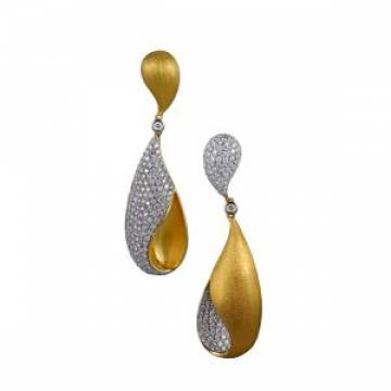 Day & Night Yellow Gold and Diamond Drop Earrings