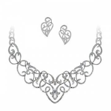 Everlasting Love White Gold and Diamond Necklace and Earrings