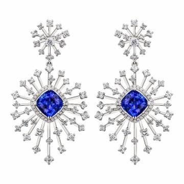 Nivis Tanzanite and Diamond Earrings