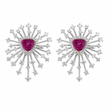 Rossa Rhodolite and Diamond Earrings