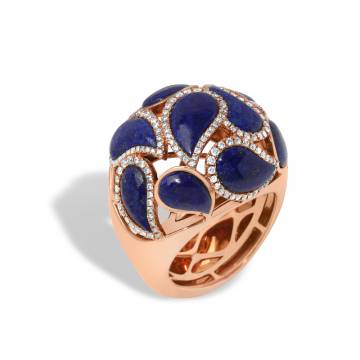 Silmat Lapis Lazuli and Diamond Ring