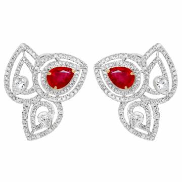 Tuli Ruby and Diamond Earrings